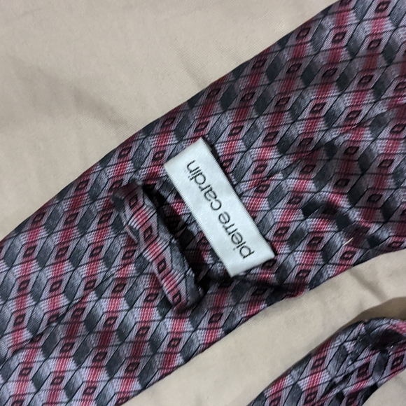 Pierre Cardin tie red and grey - Picture 2 of 2